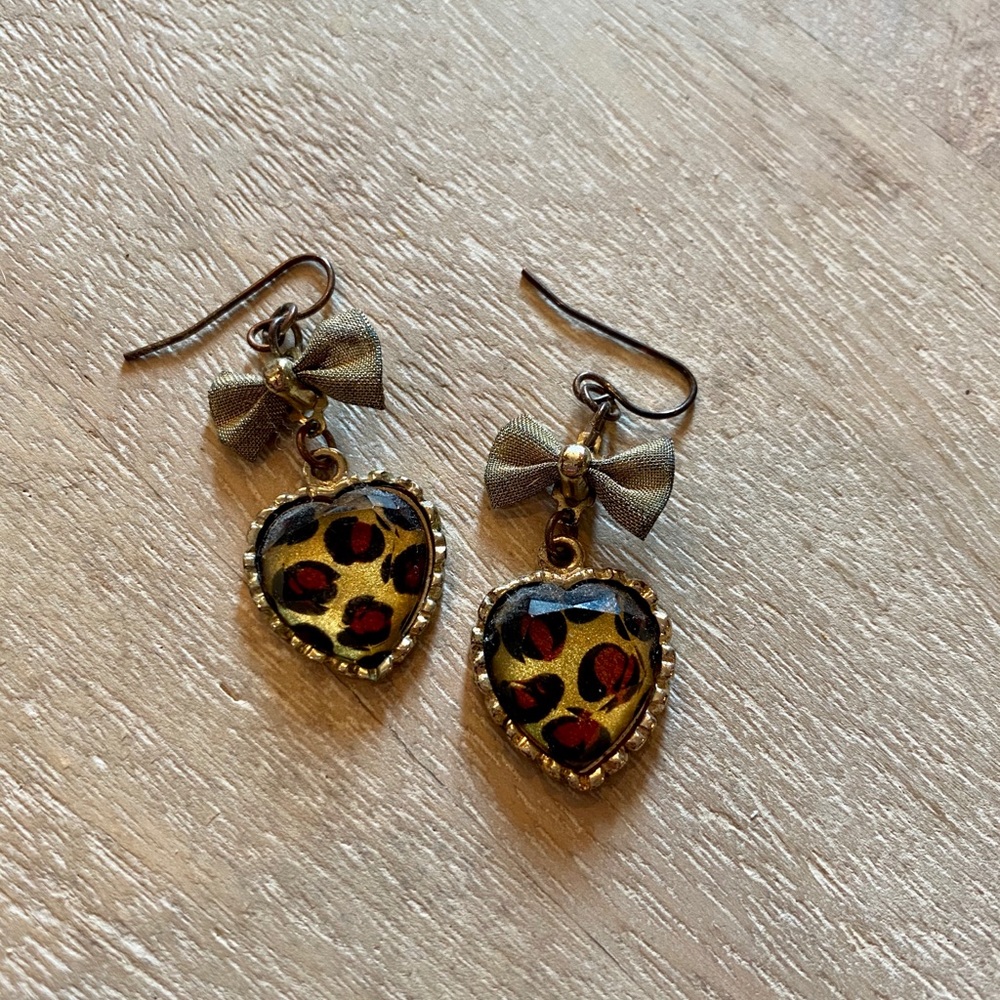 Betsy Johnson animal print earrings